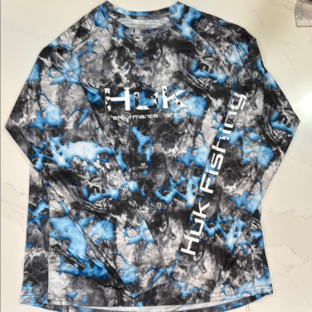 Huk Performance Fishing Shirt - Blue Camo